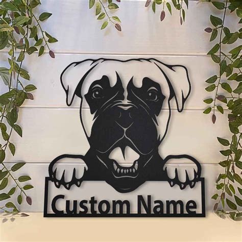 Metal Boxer Dog Sign 